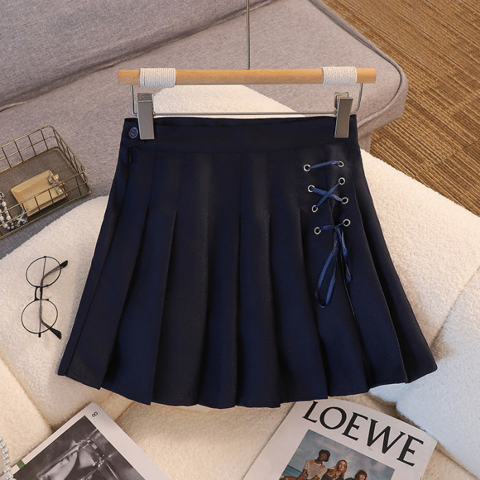 Bowknot Lace Pleated Skirt