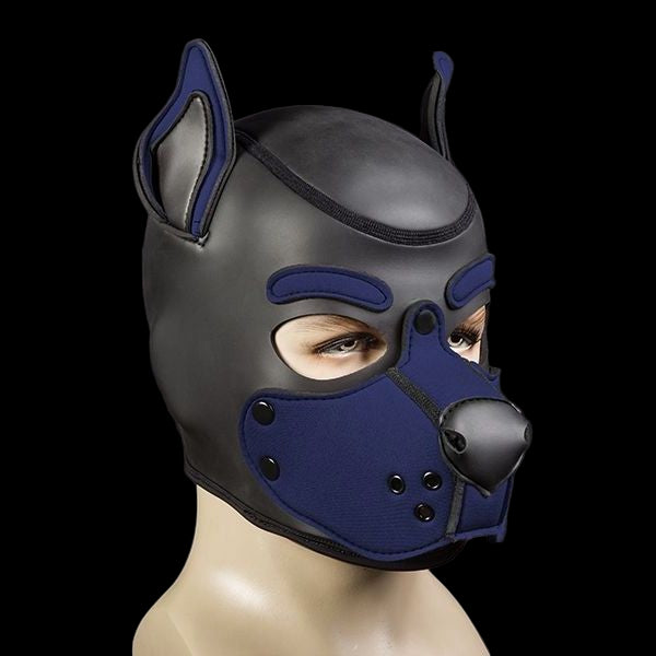 Mr S Leather Neoprene K9 Puppy Hood | Black/Navy