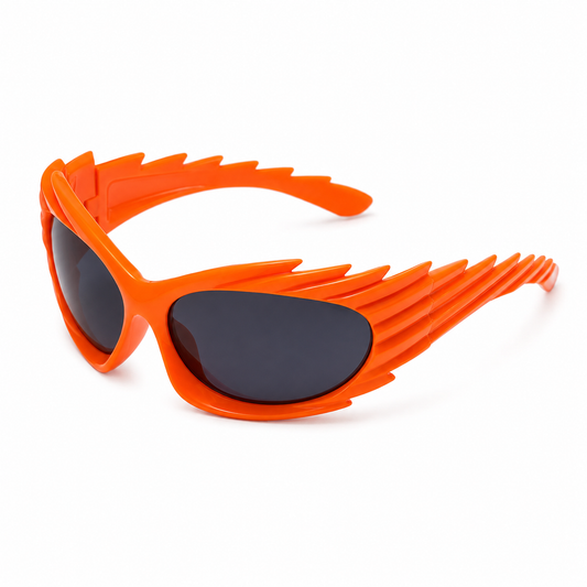 Orange Spiked Cyber Glasses