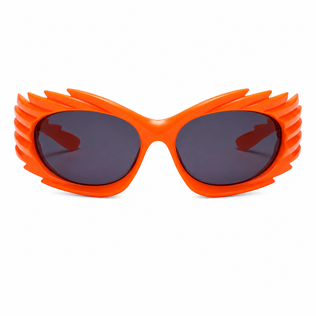 Orange Spiked Cyber Glasses