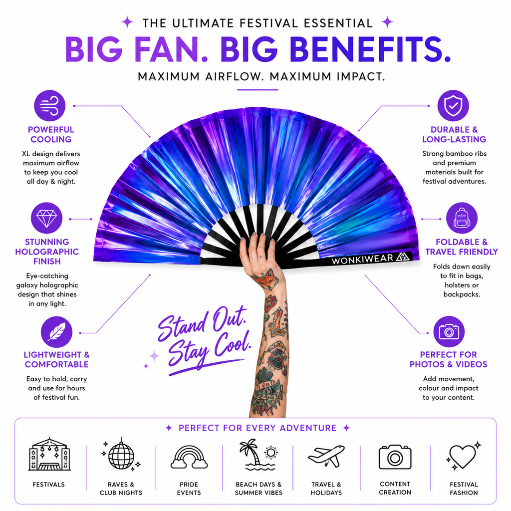 Neptune Galaxy Iridescent Festival Fan