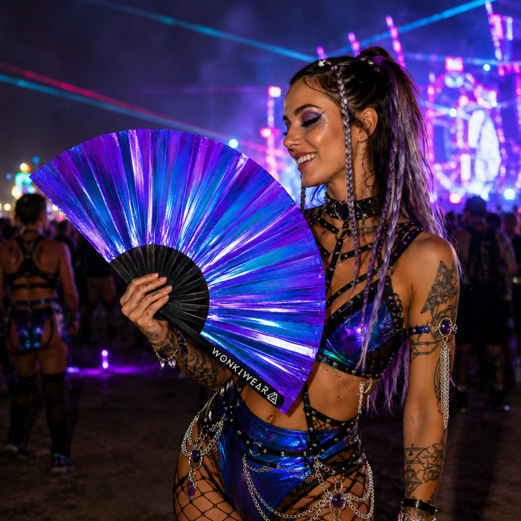 Neptune Galaxy Iridescent Festival Fan