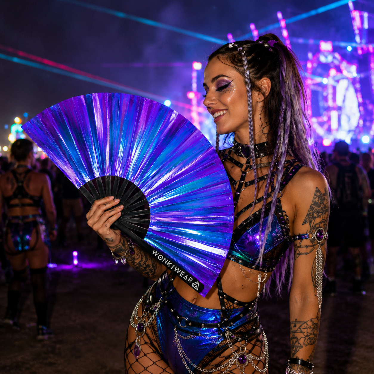 Neptune Galaxy Iridescent Festival Fan