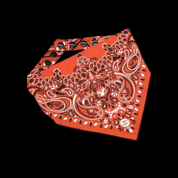 Mr.S Leather Zipper Pocket Neck Hanky - Orange