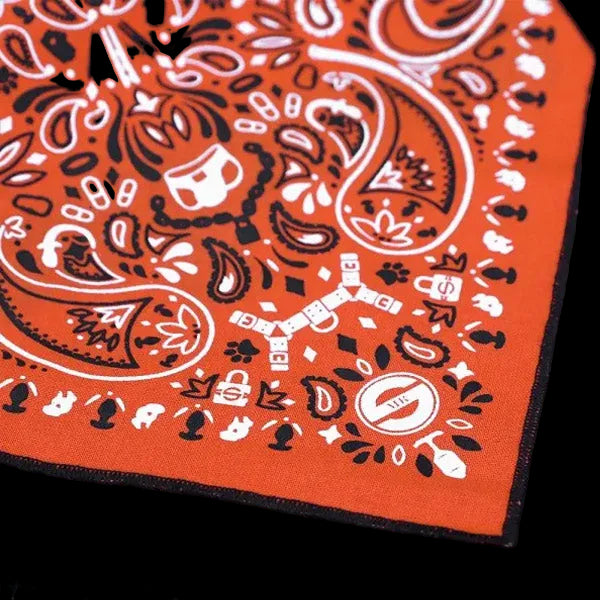 Mr.S Leather Zipper Pocket Neck Hanky - Orange