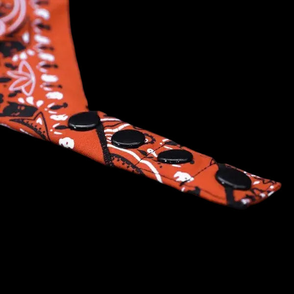 Mr.S Leather Zipper Pocket Neck Hanky - Orange