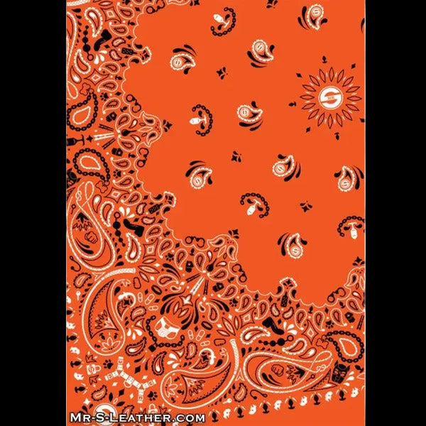 Mr.S Leather Zipper Pocket Neck Hanky - Orange