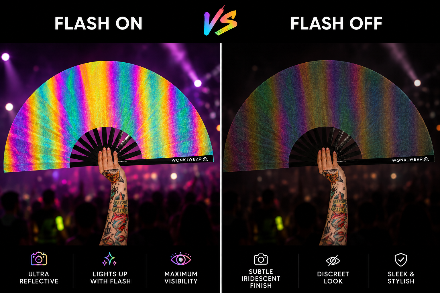 Oil Slick XL Reflective Festival Fan