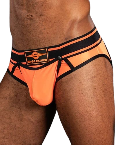 Mr.S Leather Bold Colour All-Access Brief Orange