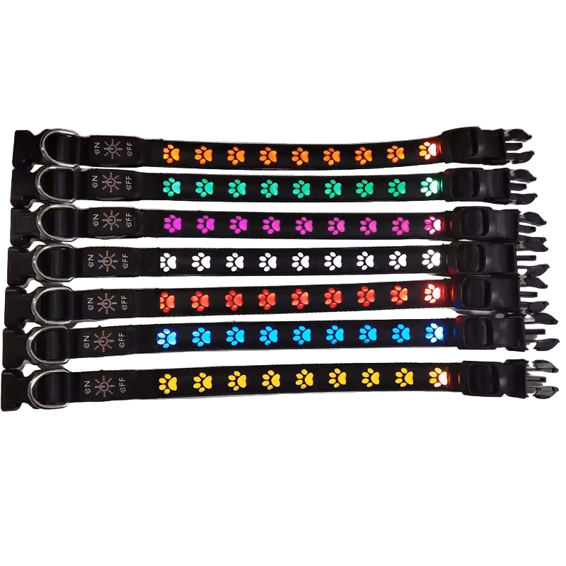 Paw Print Glow Collar - The Pup Play Hub