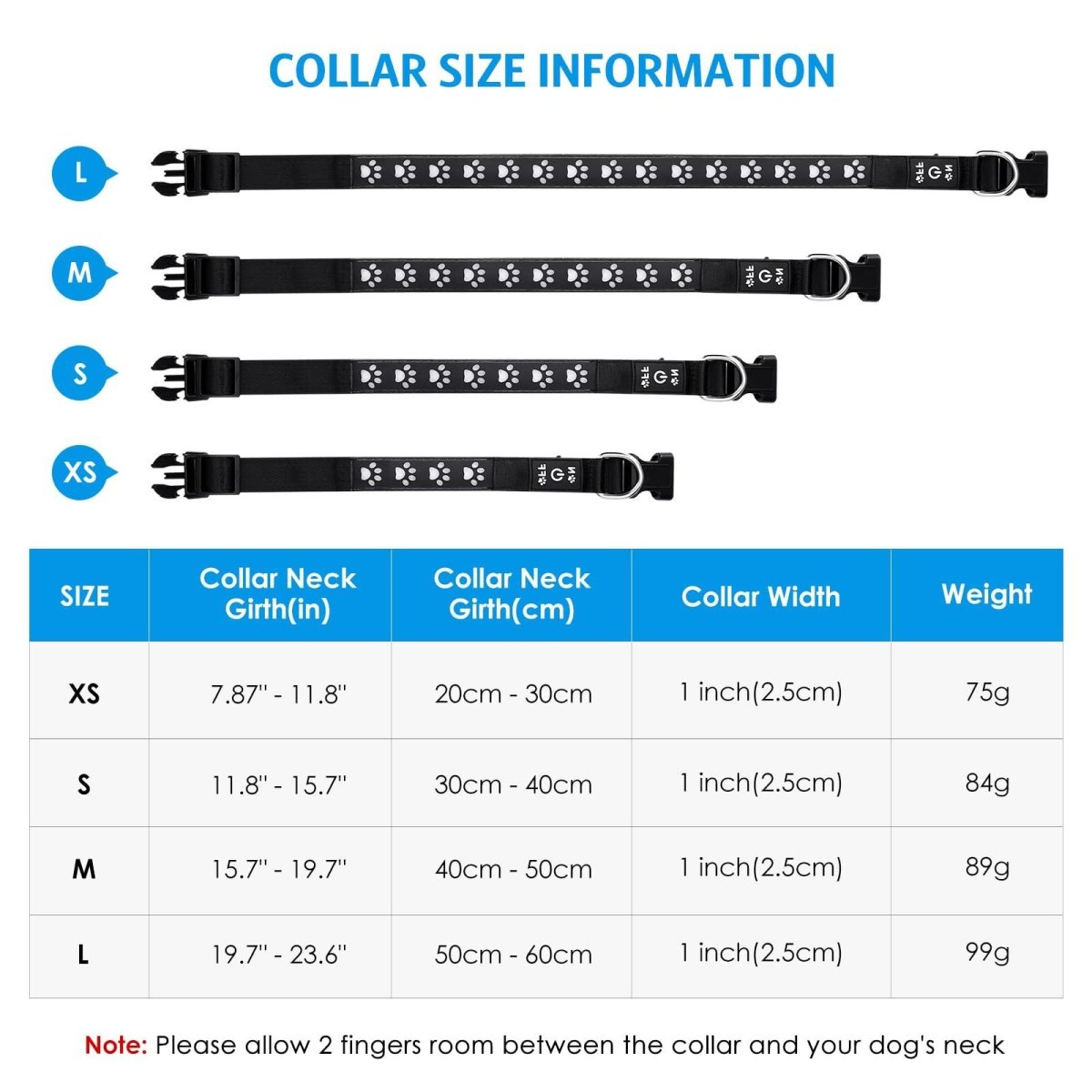 Paw Print Glow Collar - The Pup Play Hub