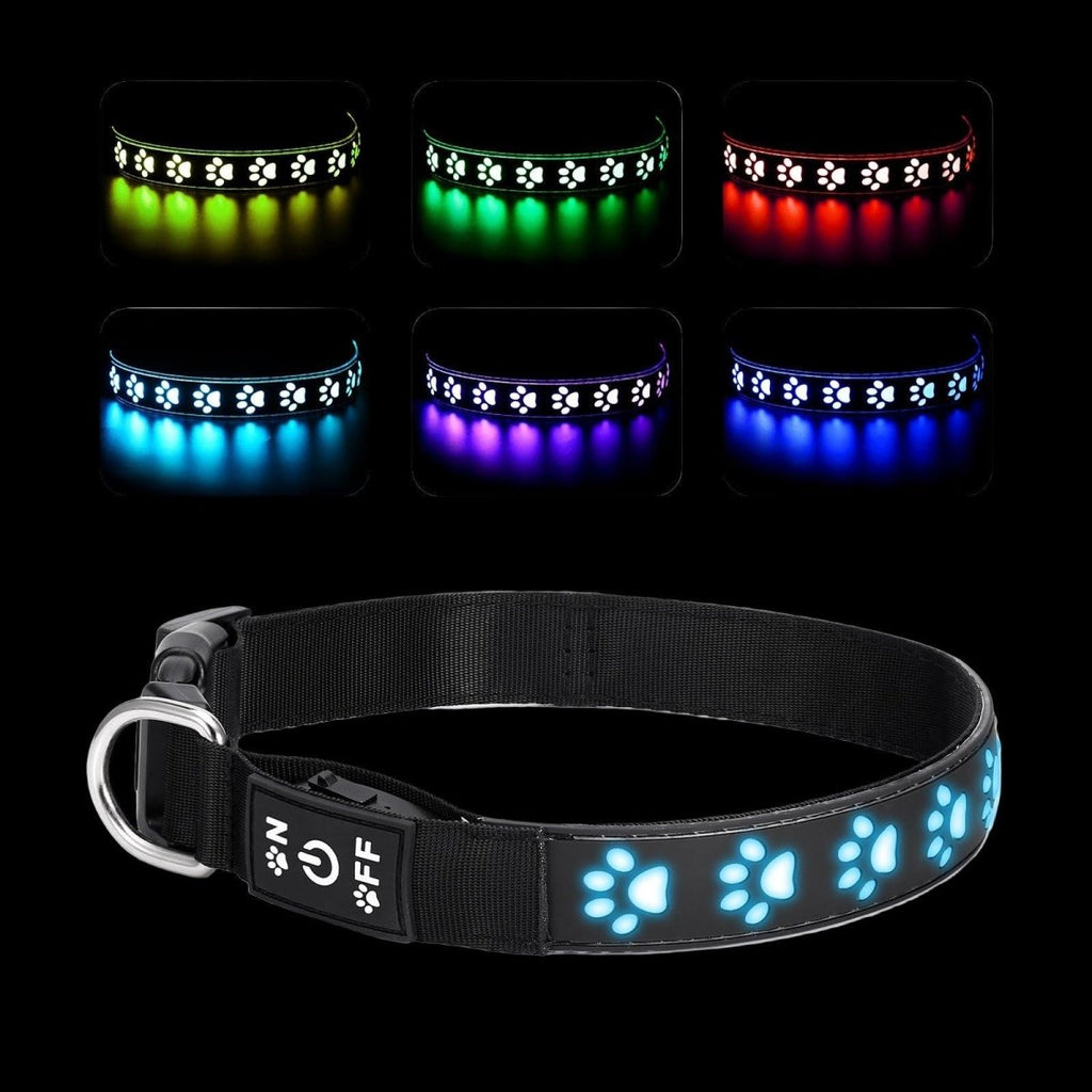 Paw Print Glow Collar - The Pup Play Hub