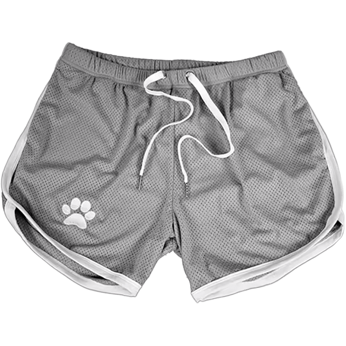 Paw print Mesh Shorts Grey/White - The Pup Play Hub