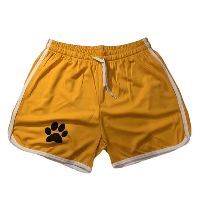 Paw print Mesh Shorts Yellow/White - The Pup Play Hub
