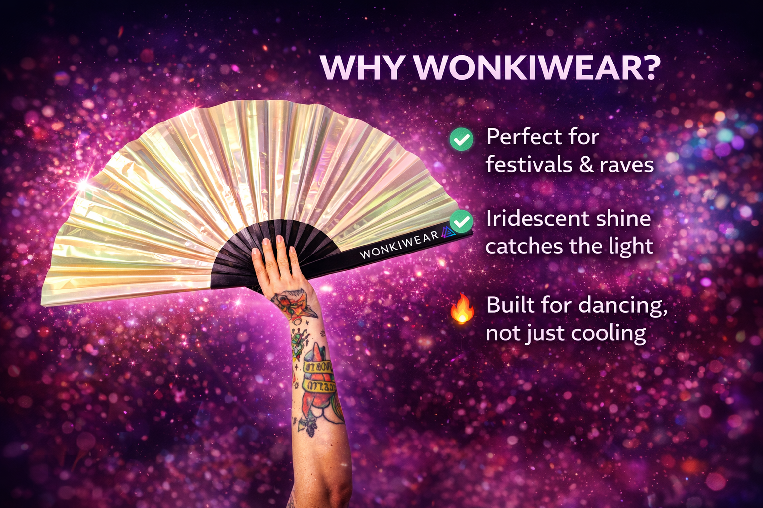 Pearlescent Iridescent XL Festival Fan