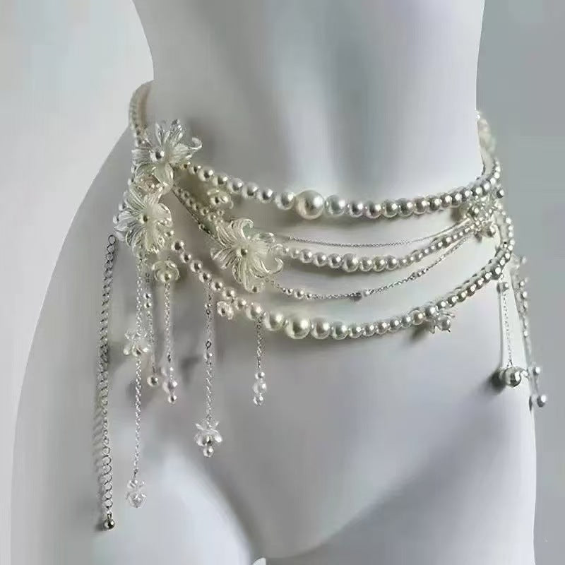 Pearl Drape Waist Body Chain
