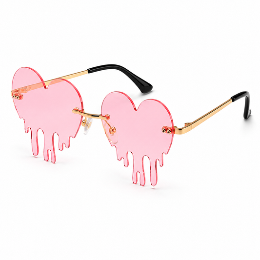 Pink Dripping Heart Glasses
