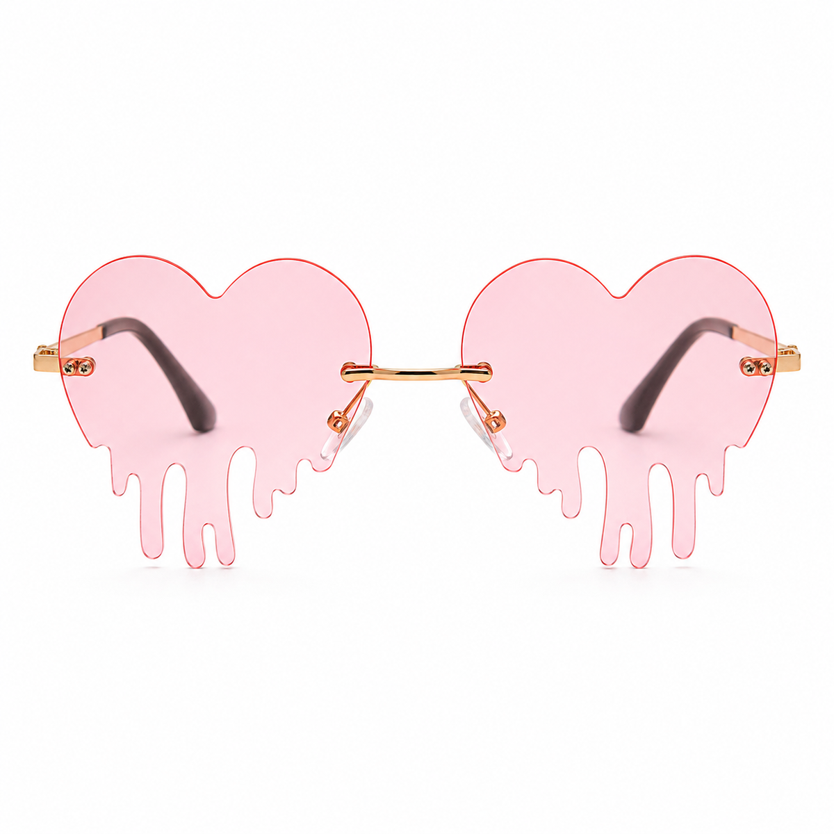 Pink Dripping Heart Glasses