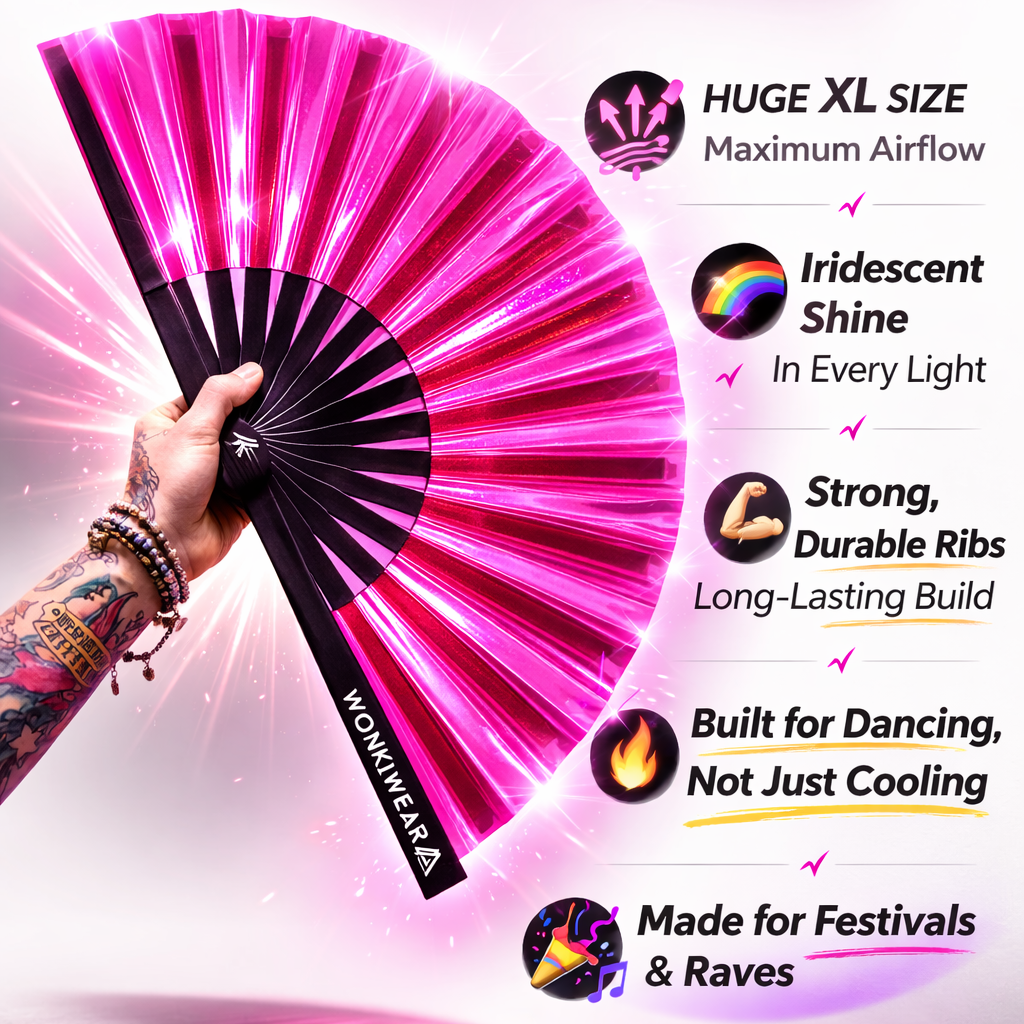 Pink Passion Iridescent XL Festival Fan