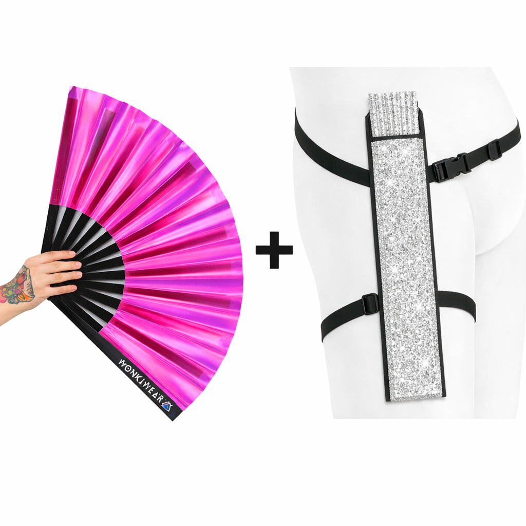 Pink Passion Iridescent XL Festival Fan