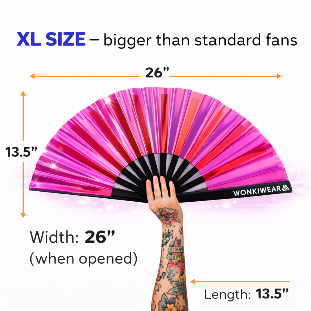 Pink Passion Iridescent XL Festival Fan