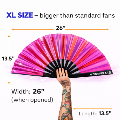 Pink Passion Iridescent XL Festival Fan