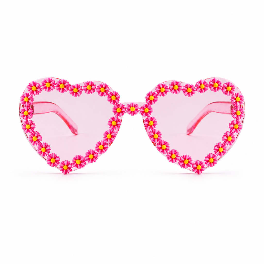 Pink Heart Daisy Colour Therapy Glasses