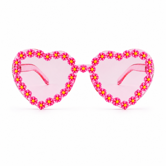 Pink Heart Daisy Colour Therapy Glasses