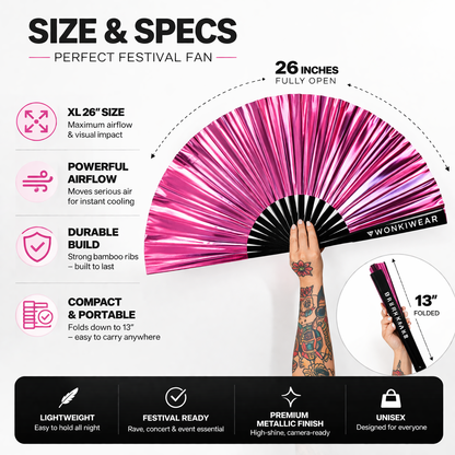 Pink Mirage Iridescent XL Festival Fan