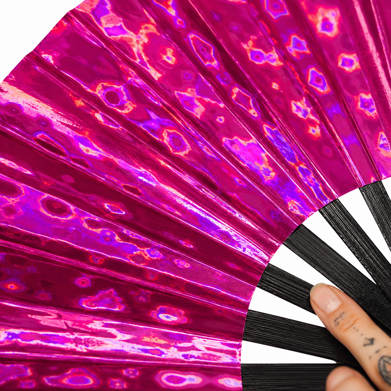 Pink Holographic XL Festival Fan