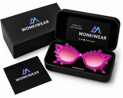 Pink Irregular Cat Eye Glasses