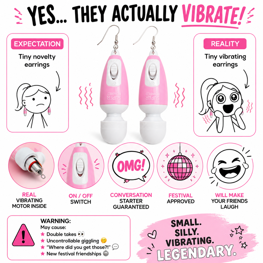 Pink Mini Vibrating Earrings