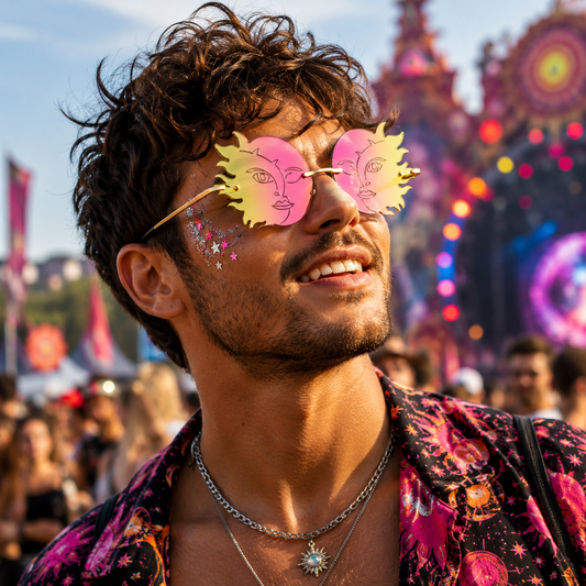 Pink & Yellow Sun & Moon Glasses
