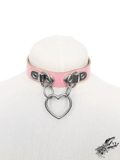 Pink Bound Heart Ring Choker