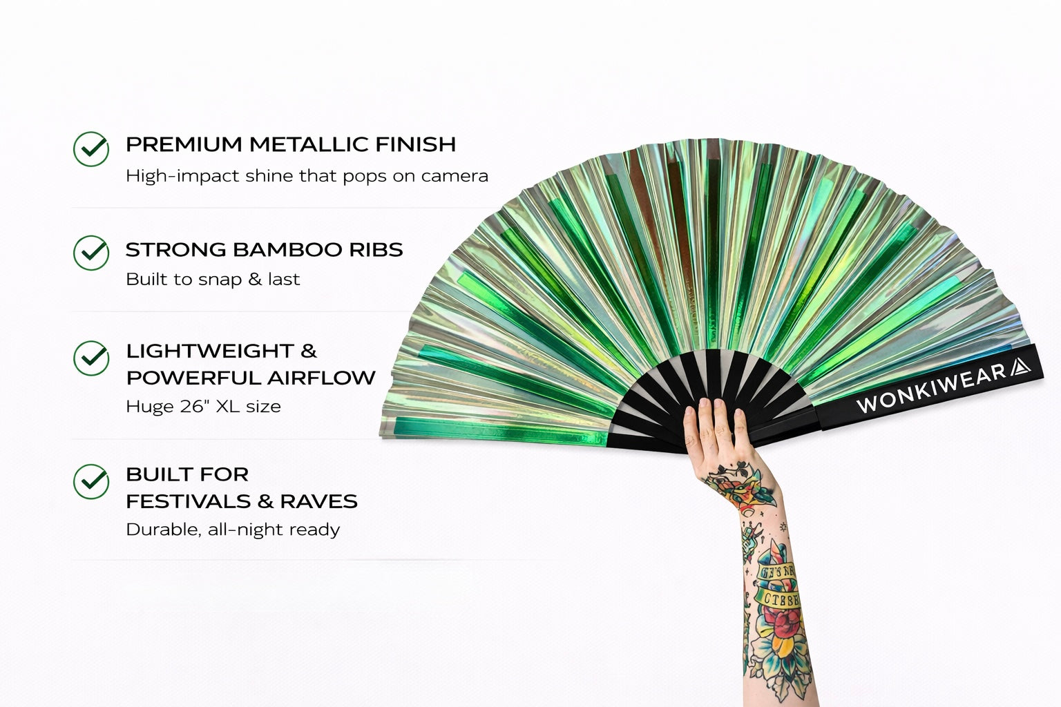 Pixie Dust Iridescent XL Festival Fan