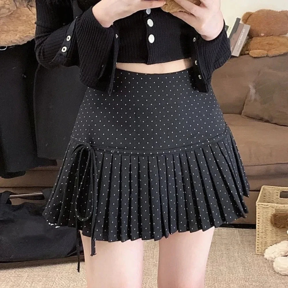 Polka Dot Pleated Skirt