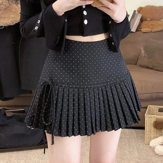 Polka Dot Pleated Skirt