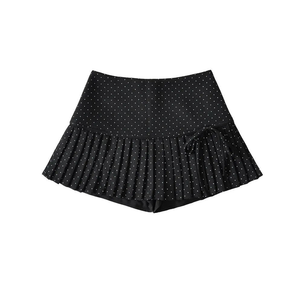 Polka Dot Pleated Skirt