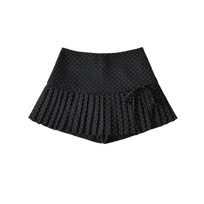 Polka Dot Pleated Skirt