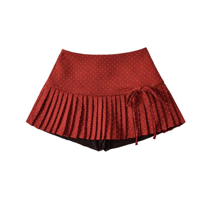 Polka Dot Pleated Skirt