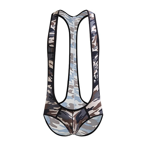 Kinky Camo Wrestling Jockstrap Bodysuit