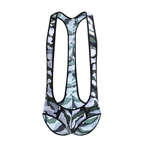 Kinky Camo Wrestling Jockstrap Bodysuit