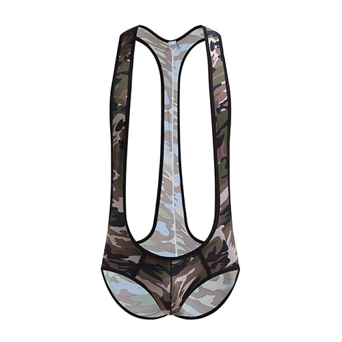 Kinky Camo Wrestling Jockstrap Bodysuit