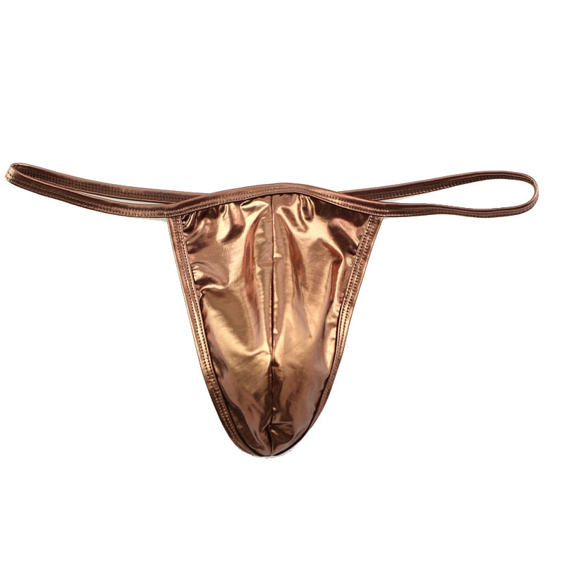 Shiny PU Leather Thong