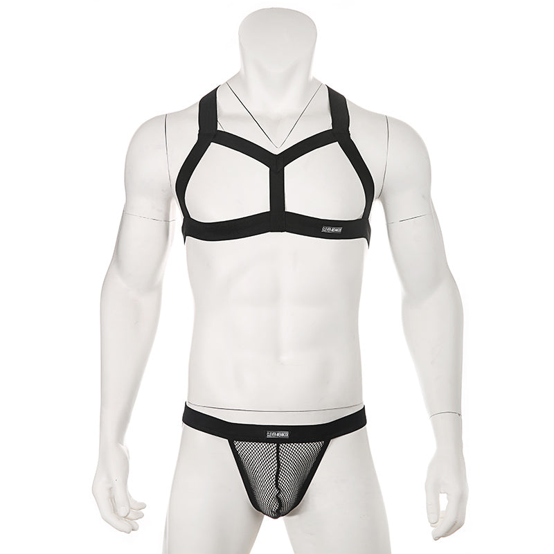 Chest Harness + Mesh Jockstrap Erotic Clubwear