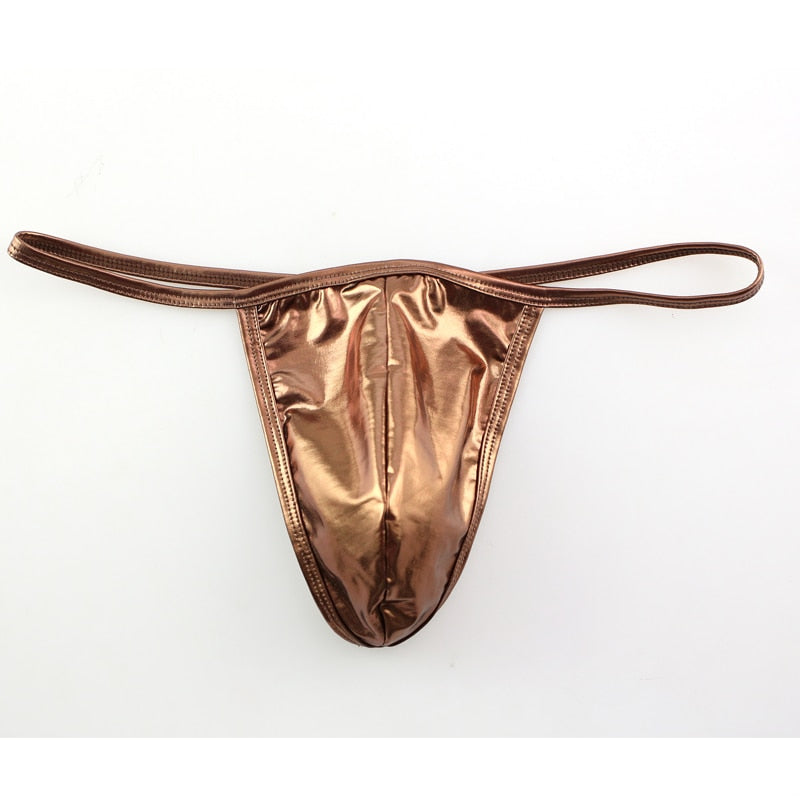 Shiny PU Leather Thong
