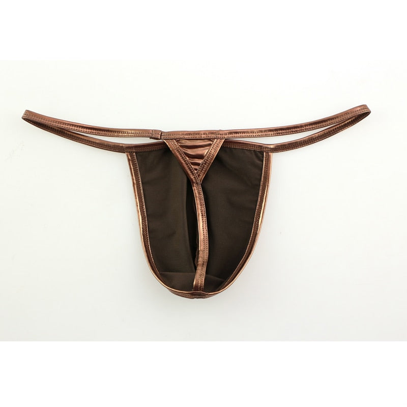 Shiny PU Leather Thong