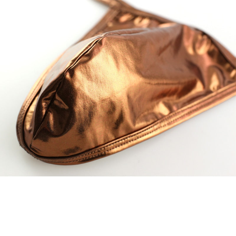 Shiny PU Leather Thong