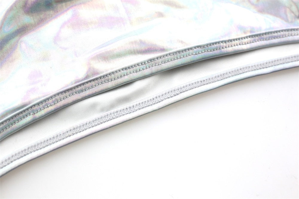 Shiny Harness-Crop Top + Briefs (2 Piece Outfit)