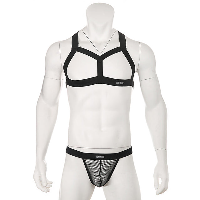 Chest Harness + Mesh Jockstrap Erotic Clubwear